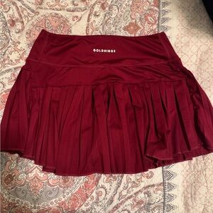Goldhinge Women's Burgundy Pleated Skort